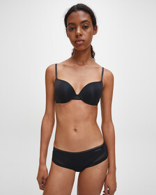 Sculpted Lightly Lined Demi Bra, Black, hi-res