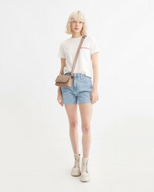 Minimal Monogram East-West Flap Textured Crossbody, TRUFFLE, hi-res