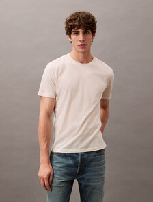 Cotton Silk Jersey Tee, Chalk, hi-res