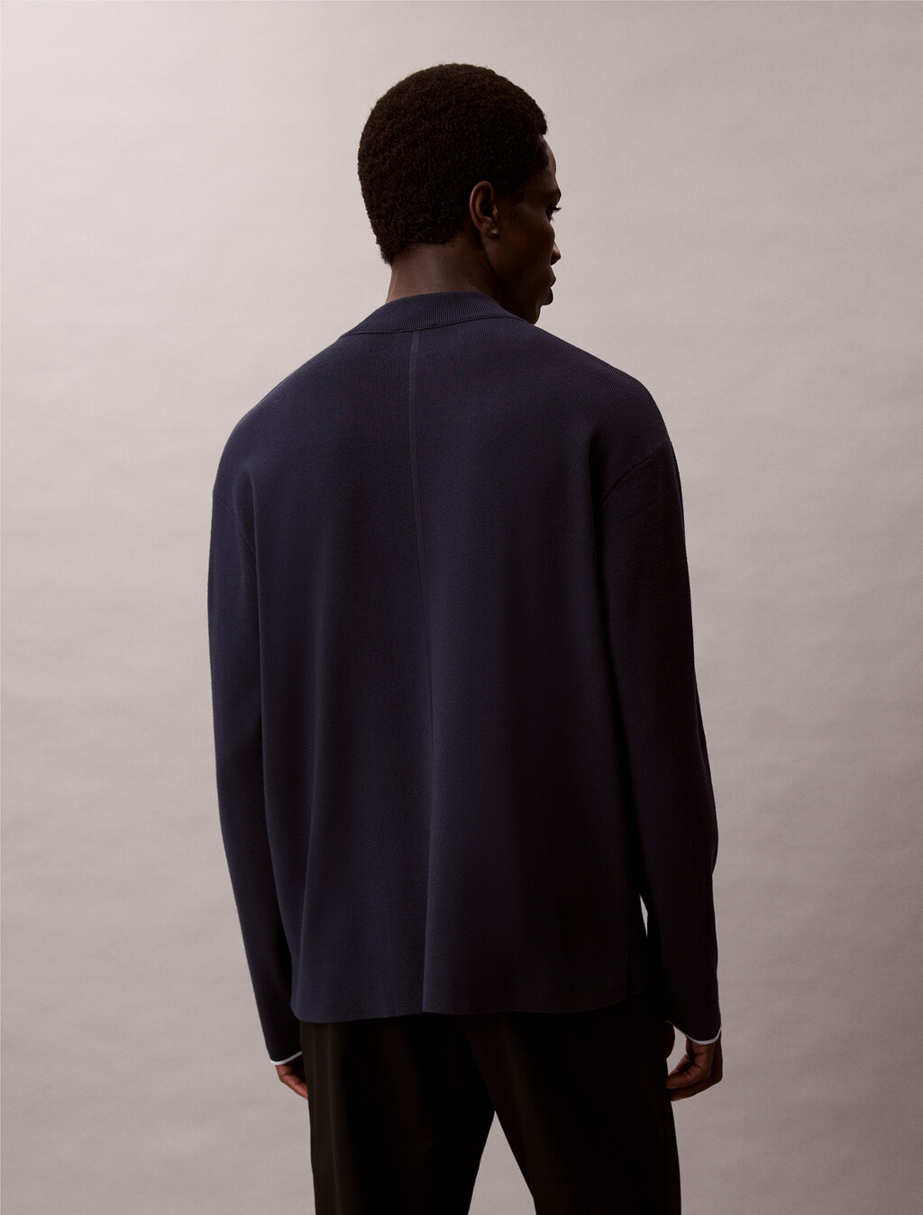 Tech Knit Boxy Mock Neck Jumper, Dark Sapphire, hi-res
