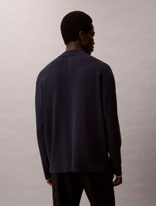 Tech Knit Boxy Mock Neck Jumper, Dark Sapphire, hi-res