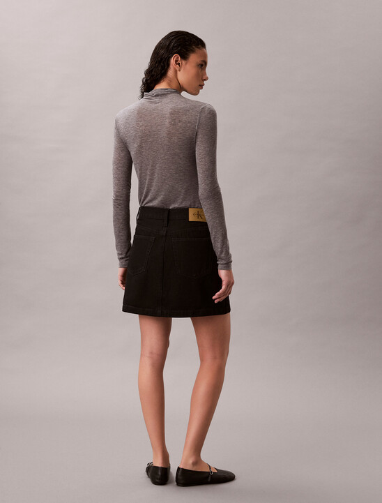 Denim Mini Wrap Skirt