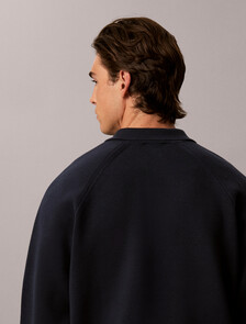 Cotton Knit Varsity Polo Jumper, Dark Sapphire, hi-res