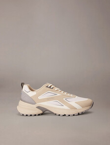 Trailblazer &mdash; Mesh Mix Runner Trainers, Oatmeal/Marshmallow/Cloudburst, hi-res