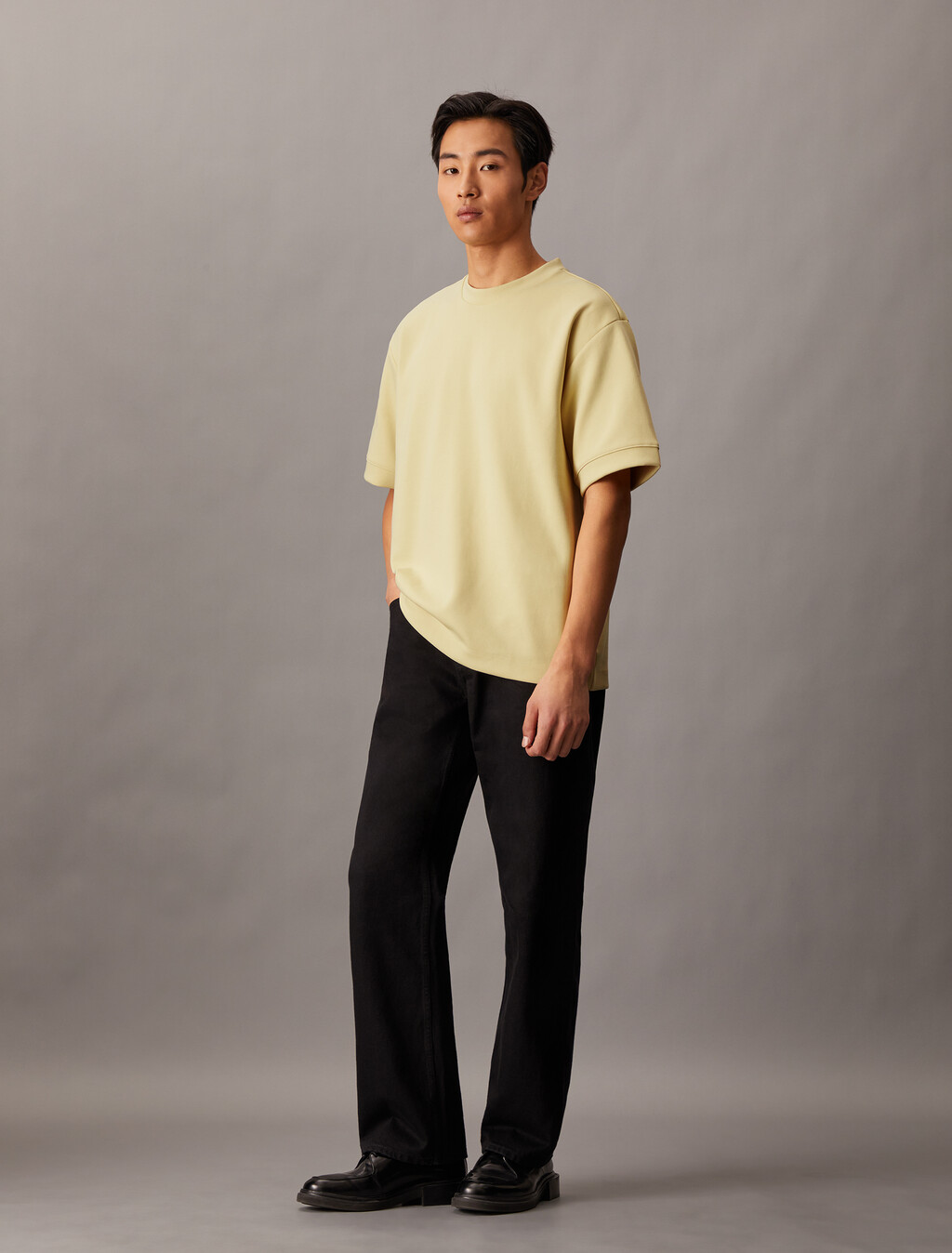 Combed Lightweight Interlock Cotton Crewneck T-Shirt, Reed Yellow, hi-res