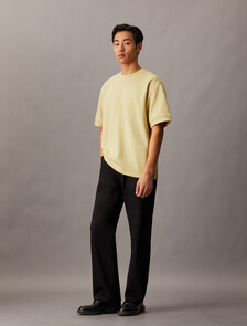Combed Lightweight Interlock Cotton Crewneck T-Shirt, Reed Yellow, hi-res