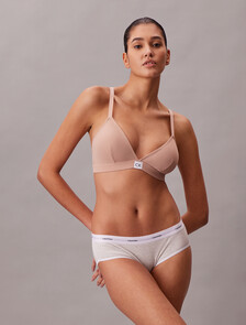 Cotton Stretch Rib Hipster, SNOW HEATHER, hi-res