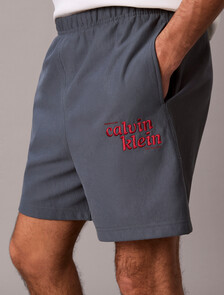 Embroidered Logo Jogger Shorts, Dark Slate, hi-res