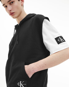 Monogram Badge Sleeveless Hoodie, Ck Black, hi-res