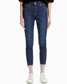 FOREVER STRETCH High Rise Body Ankle Jeans, Abe Dark Blue Dstr Hem, hi-res