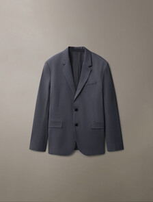 Refined Wool Slim Blazer, Grey Heather, hi-res