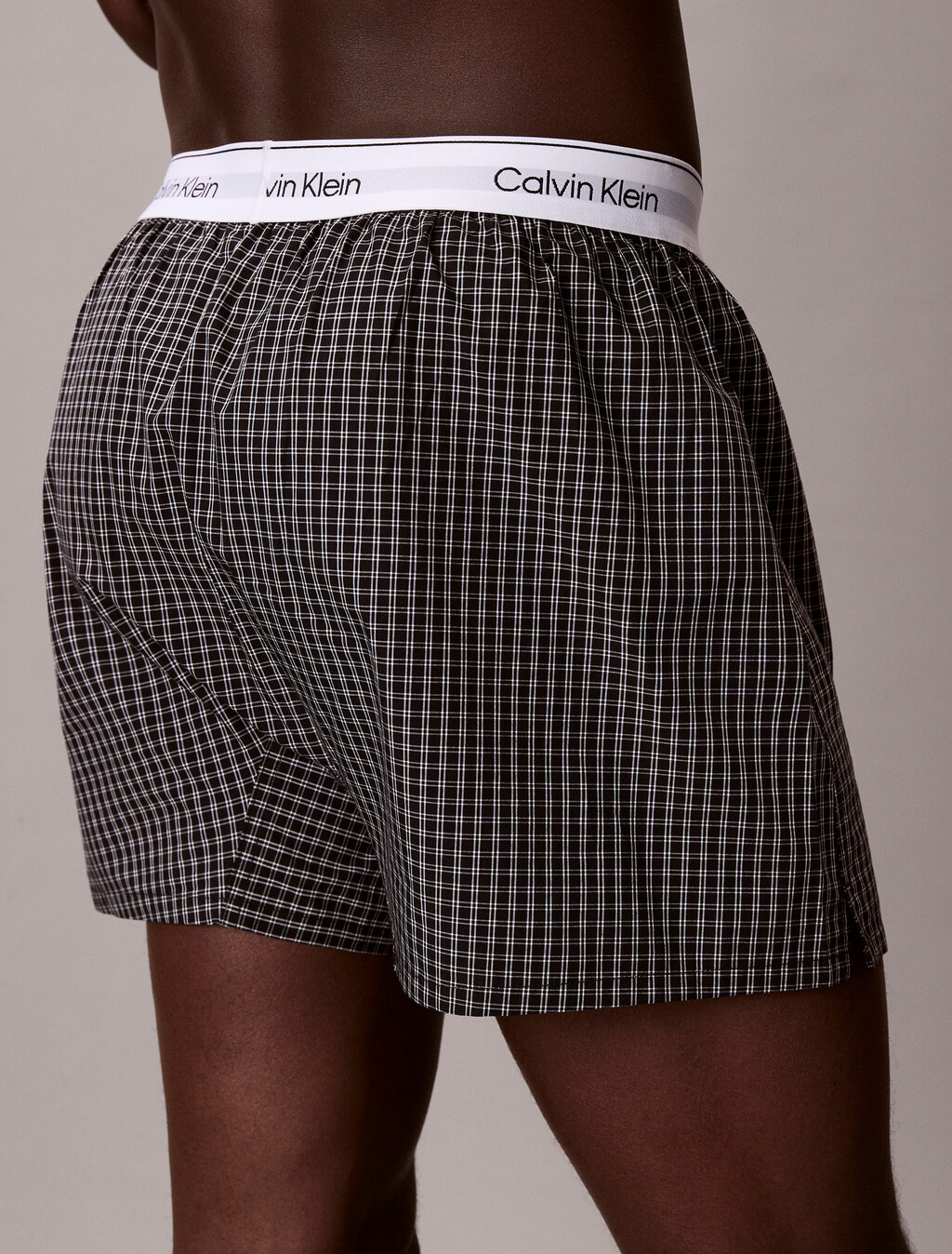 Cotton Poplin Traditional Boxers, SUMMIT PLAID BLACK, hi-res