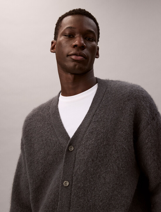 Brushed Alpaca Blend Cardigan Jumper