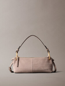 Small Soft Suede Shoulder Bag, Moonstruck Suede, hi-res