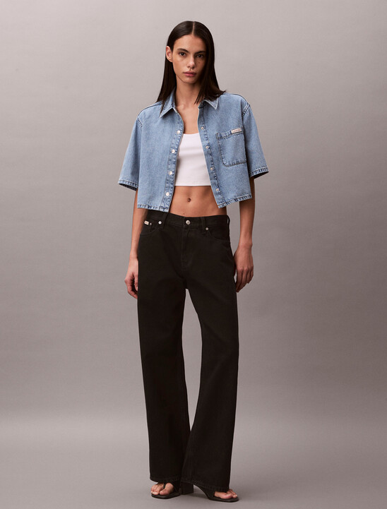 Boxy Cropped Denim Shirt