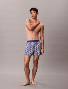CK X Cotton Monogram Slim Boxer, PIXEL GRADIENT BLUE RIVER FOG, hi-res