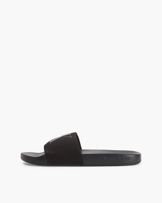 MONOGRAM COTTON SLIDES