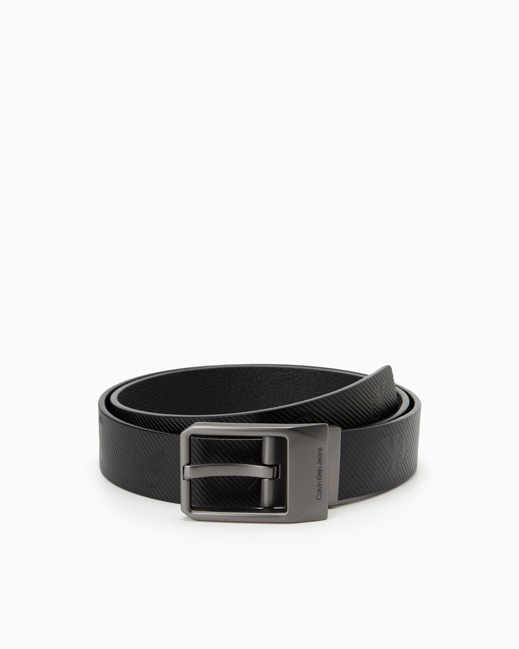 CLASSIC FACETED PIN REVERSIBLE BELT 35MM, BLACK AOP/ BLAC, hi-res