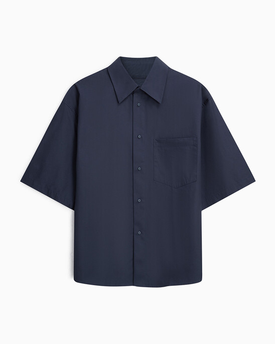 Standards Short Sleeve Oversized Button-Down Shirt