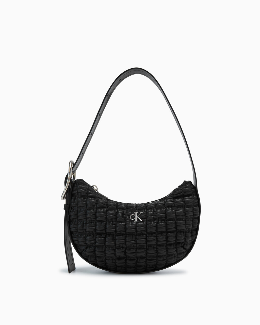 CKJ Crescent Handbag, BLACK, hi-res
