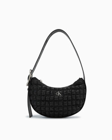 CKJ Crescent Handbag, BLACK, hi-res