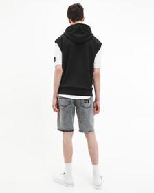 Monogram Badge Sleeveless Hoodie, Ck Black, hi-res