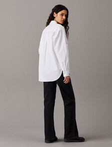 Relaxed Cotton Poplin Shirt, Bright White, hi-res