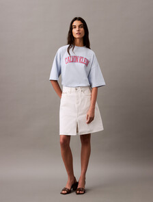 Standard Logo Boxy Varsity Tee, Heather, hi-res