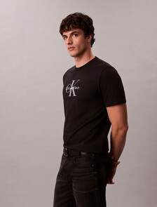 Monogram Crewneck Tee, Black, hi-res