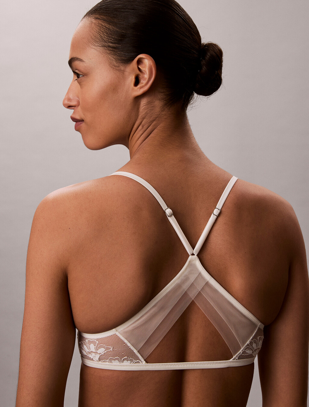 CK Black Bridal Push Up Plunge Bra, Antique White, hi-res