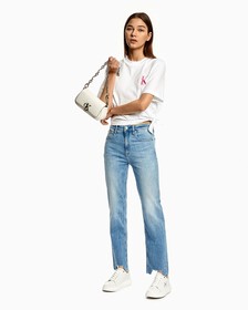 SIDE KNOT TEE, Bright White, hi-res
