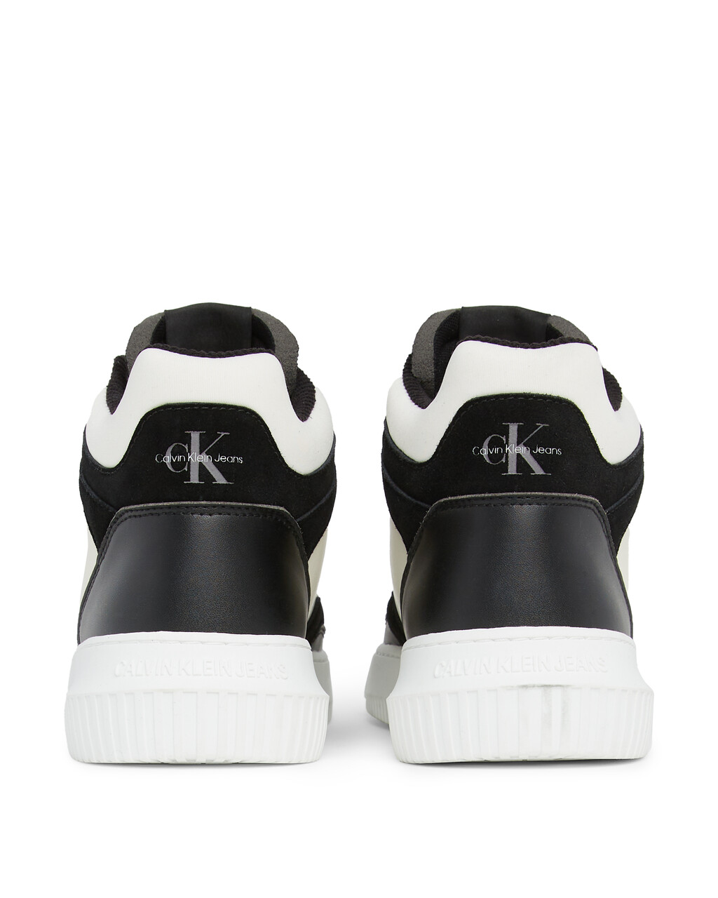 Leather High-Top Trainers, Black/Creamy White, hi-res