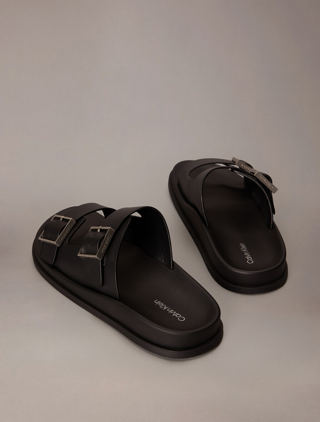 Double Buckle City Sandal, Triple Black, hi-res
