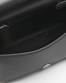 SCULPTED FLAP PHONE CROSSBODY BAG, BLACK, hi-res
