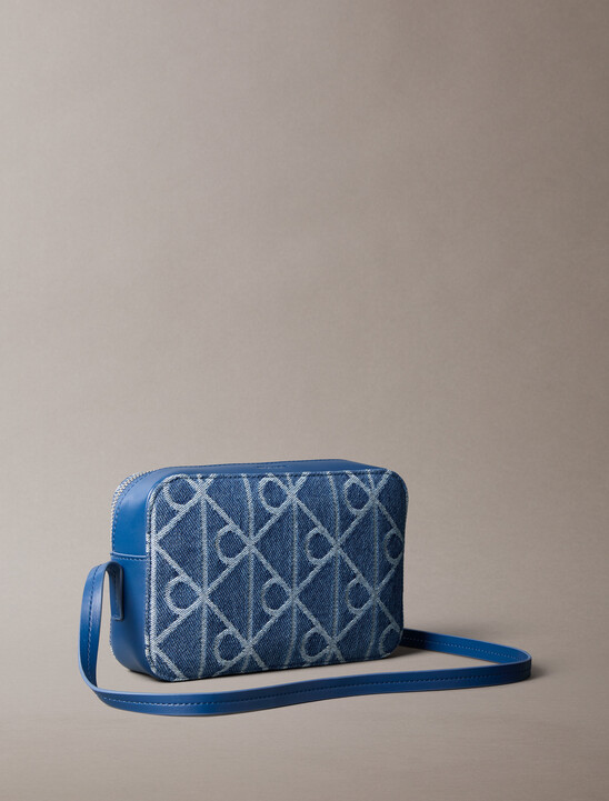 Denim Allover Emblem Logo Camera Bag