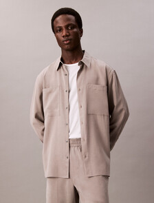Lyocell Relaxed Shirt, Steeple Gray, hi-res