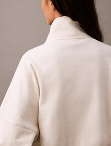Cotton Terry Zip Up Jacket, Tofu, hi-res