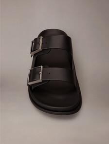 Double Buckle City Sandal, Triple Black, hi-res