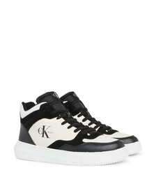 Leather High-Top Trainers, Black/Creamy White, hi-res