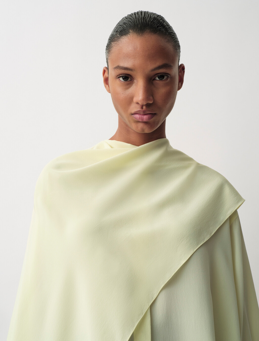 Kiki Draped Shirt, Lemon, hi-res