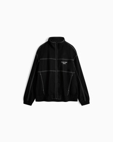Varsity Curved Logo Stand Collar Jacket, Ck Black, hi-res