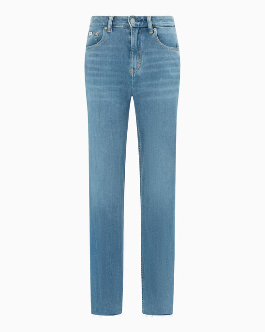 Ultimate Stretch High Rise Slim Straight Frayed Jeans