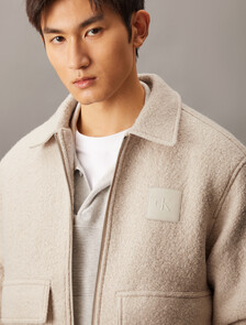 Relaxed Bouclé Wool Jacket, Moonbeam, hi-res