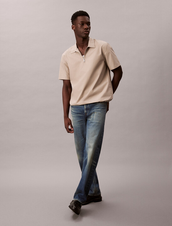 1/4 Zip Bungee Hem Easy Shirt