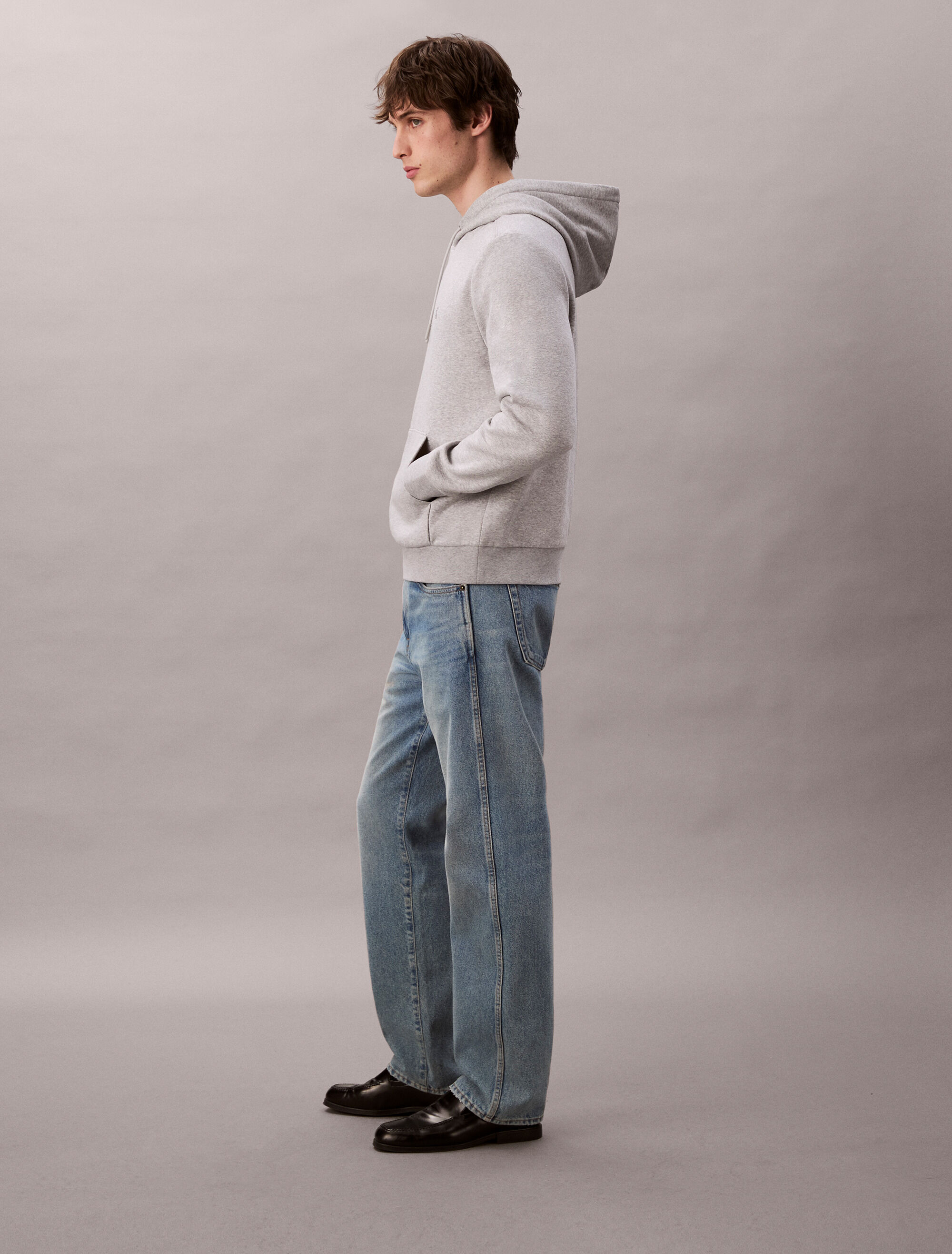 【CK JEAN】LONG SLEEVE ARCHIVE FLEECE HOODIE 40QM431 40QM431_UB1_main