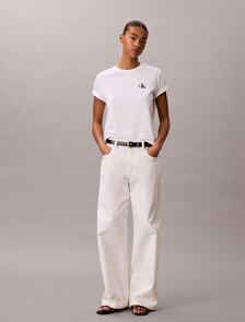 Core Essentials Monogram Embroidery Tee, Bright White, hi-res