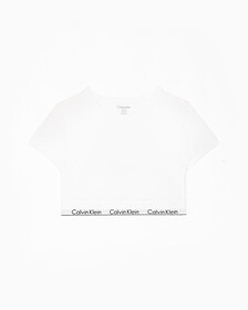 Modern Cotton T-Shirt Bralette, White, hi-res