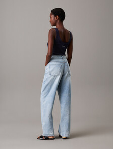 Viscose Rib Knit Tank Top, Baritone Blue, hi-res