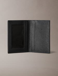 Saffiano Leather Bifold Wallet with Coin Pouch, Black, hi-res