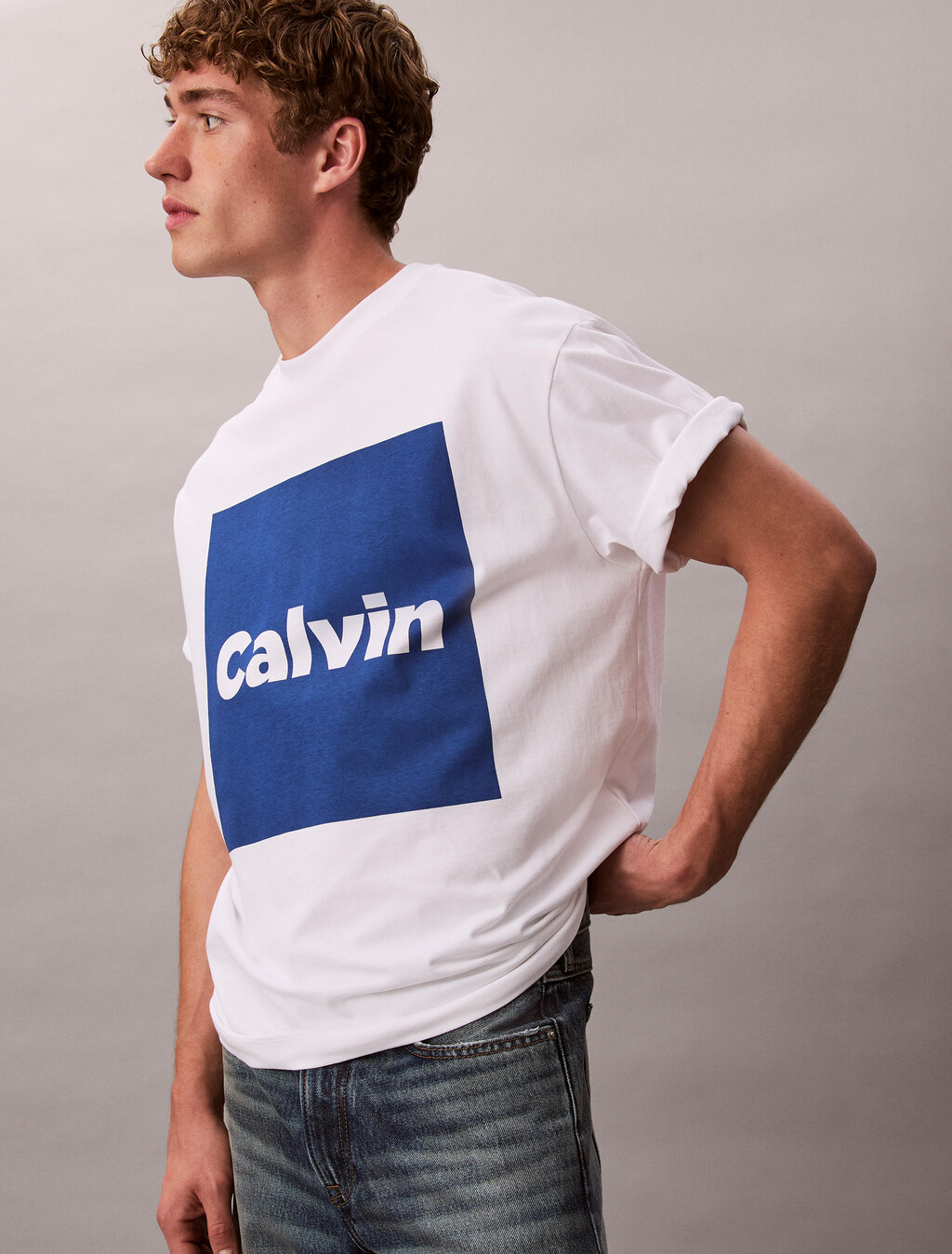 Logo Box Graphic Relaxed T-Shirt, Brilliant White, hi-res